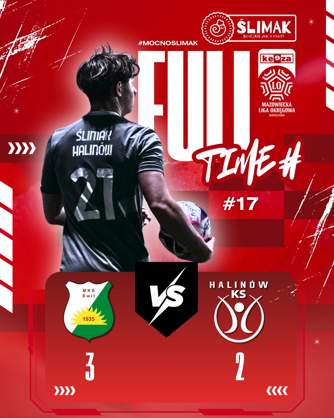 Koniec meczu. Niestety przegrywamy na wyjeździe z zespołem Świt II Nowy Dwór mazowiecki.